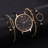 Women 5pcs Woman Quartz Wristwatch Leather Ladies Bracelet