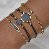 Women 5pcs Woman Quartz Wristwatch Leather Ladies Bracelet